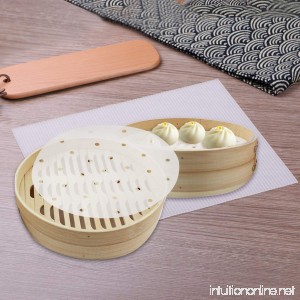 100 pcs Disposable Perforated Parchment Bamboo Steamer Baking Paper Liners Round Pans Circle for Air Fryer Steaming Basket Cooking Dim Sum Rice 7inch - B079QXRJKJ